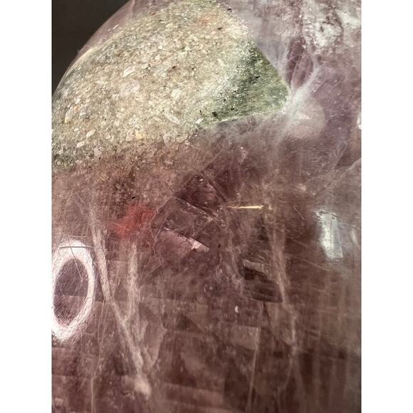 Rare purple anhydrite with epidote polished freeform crystal - Picture 13 of 15